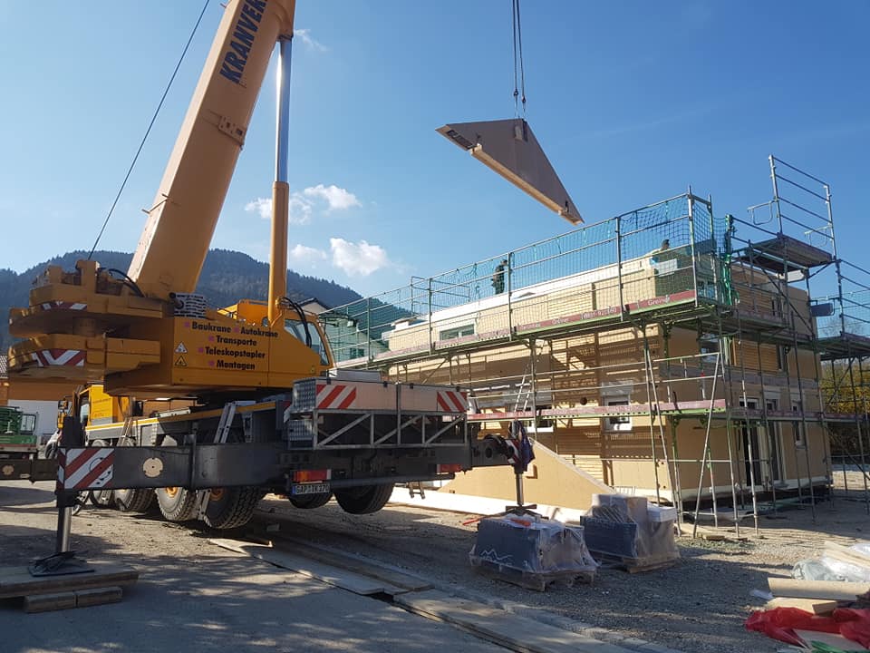 Fertighausmontage im Ammertal