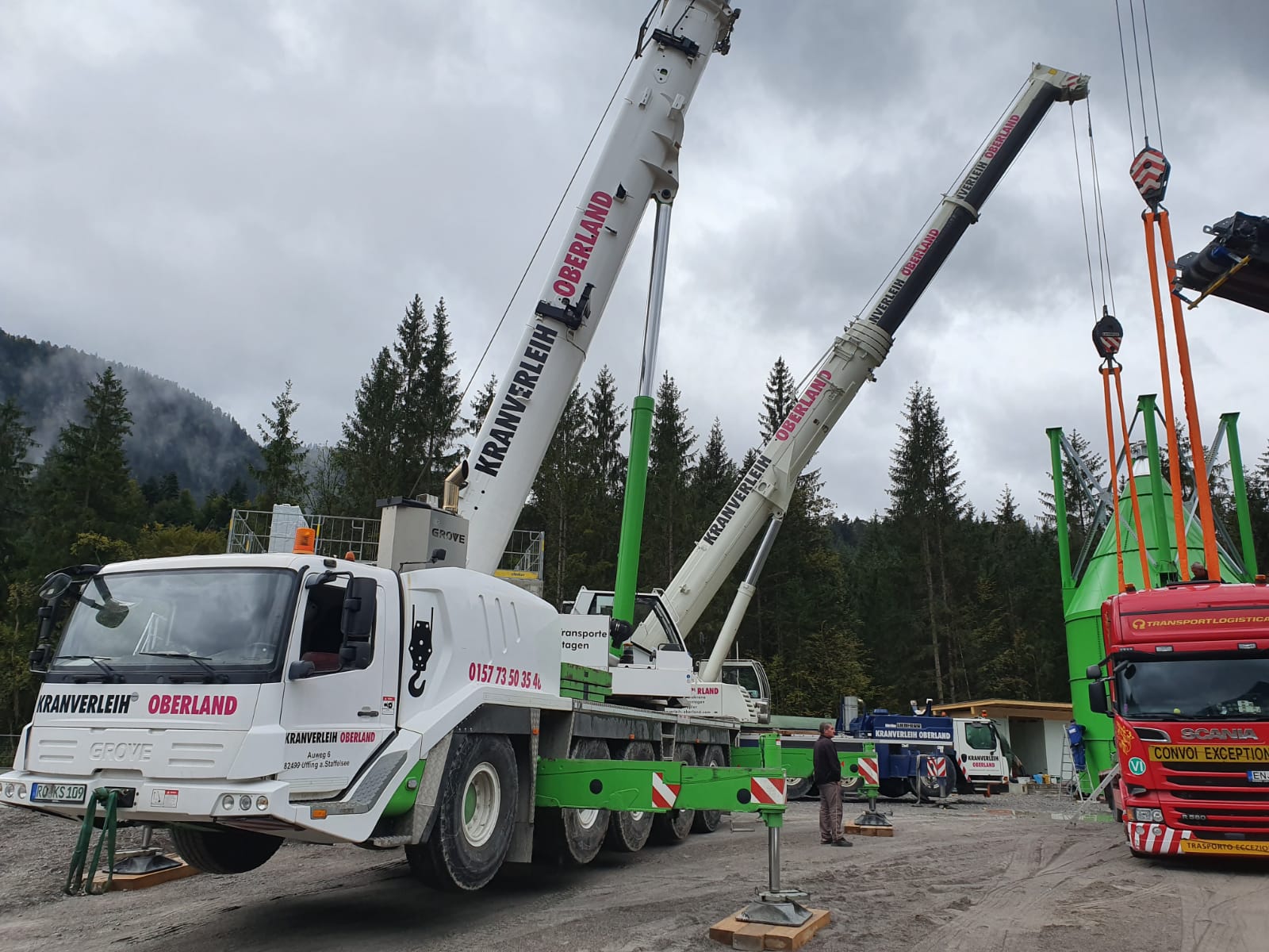 Autokranarbeiten an der Österreichischen Grenze